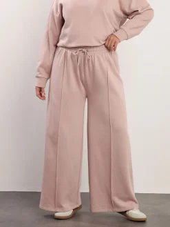 Yours Curve Wide Leg Joggers Pink New