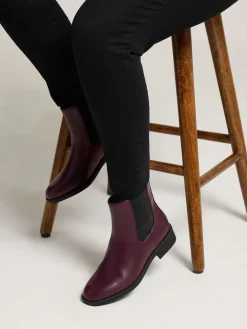 Yours Curve Extra Wide Fit Ankle Chelsea Boots Red Hot