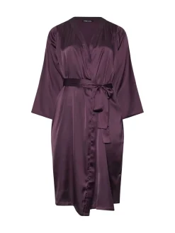 Yours Curve Satin Robe Red