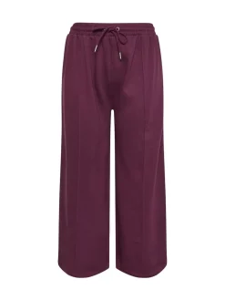 Yours Curve Wide Fit Wide Leg Joggers Red Hot