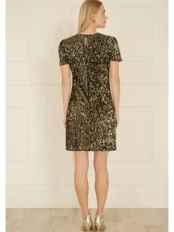 Yumi Sequin Tunic Dress Gold Clearance