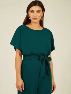 Yumi Green Batwing Stretch Jumpsuit Sale