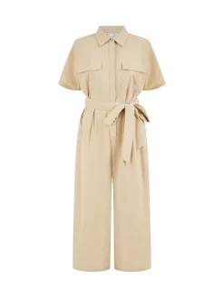 Yumi Relaxed Fit Utility Jumpsuit Natural Online