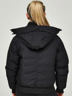 Zavetti Canada Womens Olivia Bomber 100% Cotton Jacket Jet Black