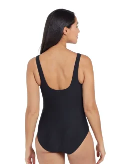 Zoggs Sandon Scoopback Swimsuits With Fixed Foam Cups And Tummy Control Black Hot